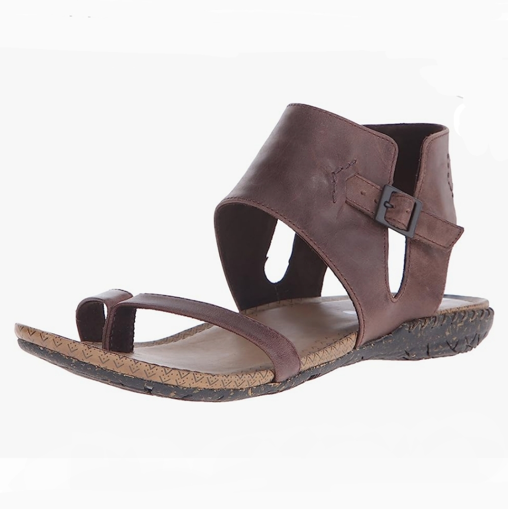 Merrell Women's Boho Brown Distressed Leather Whisper Toe-Post Gladiator Sandals